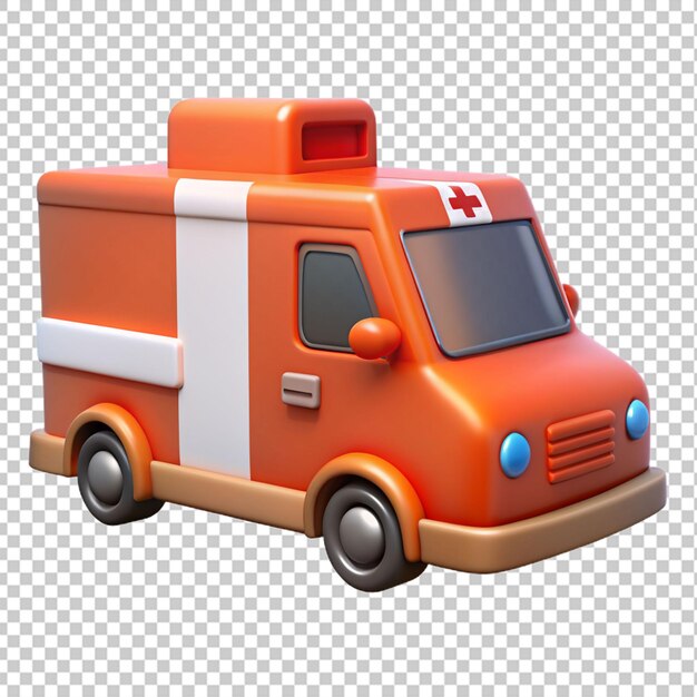 PSD 3d ambulance transparent background