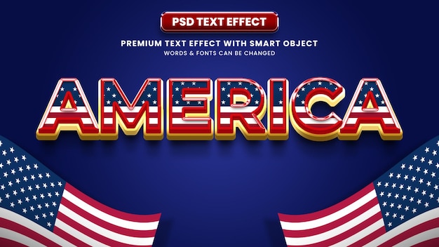 3D アメリカ PSD テキストエフェクト