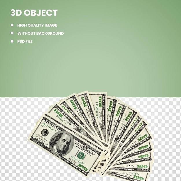 PSD 3d-amerikaanse dollar fan