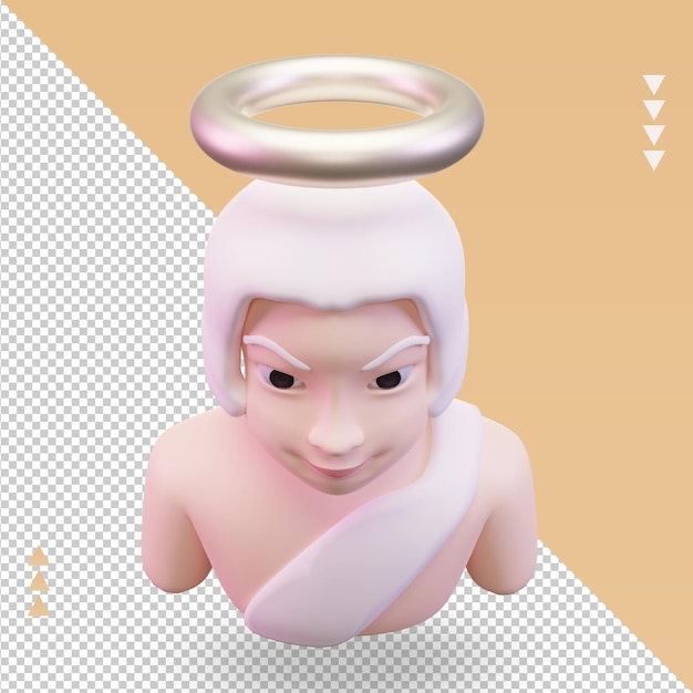 PSD 3d angel easter icon rendering top view