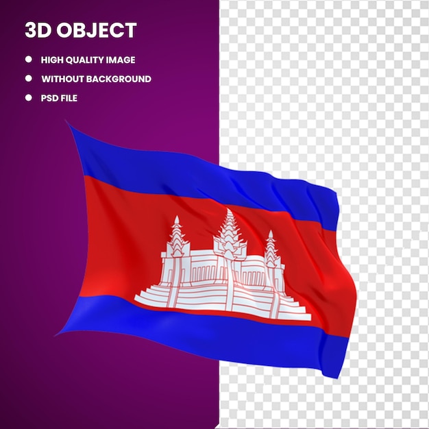 3d Angkor Wat Khmer Empire Flag