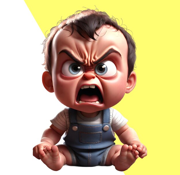 PSD 3d angry baby