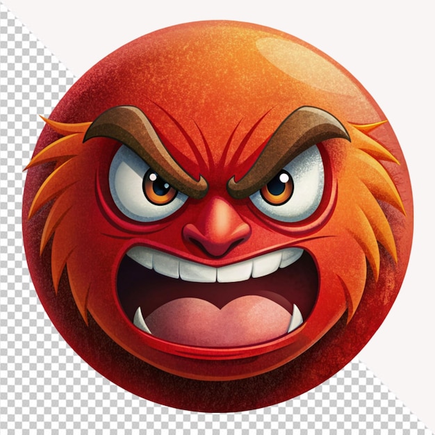 PSD 3d angry man on transparent background