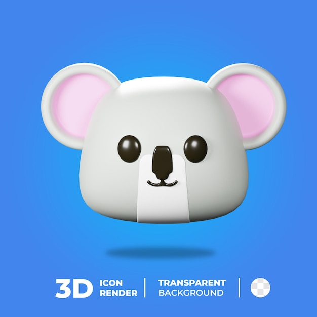 3d animal face koala