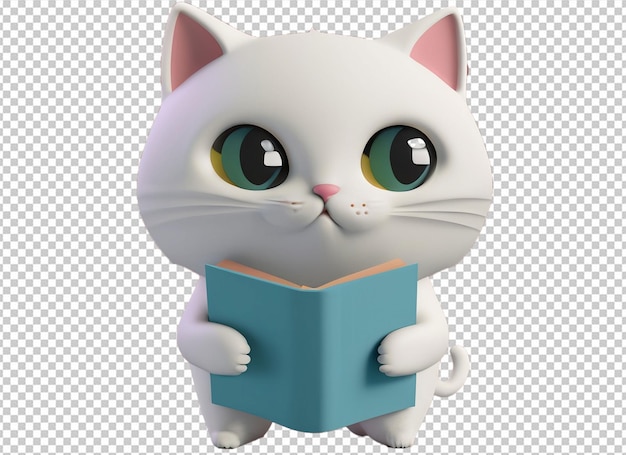 PSD 3d animal holding book