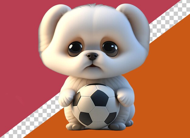 PSD 3d animal holding football