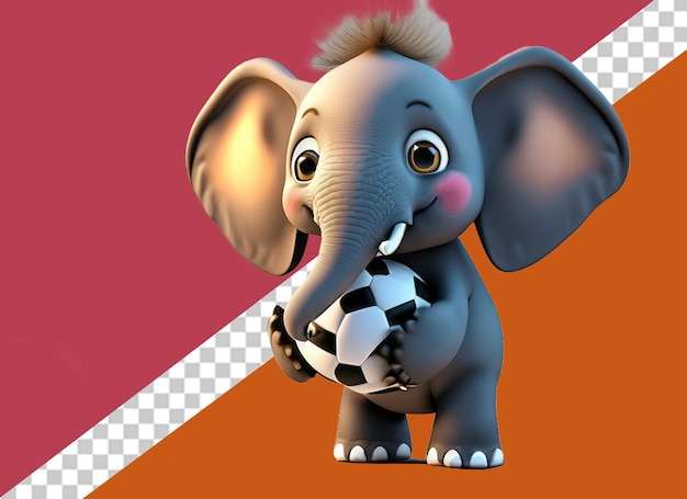 PSD 3d animal holding football