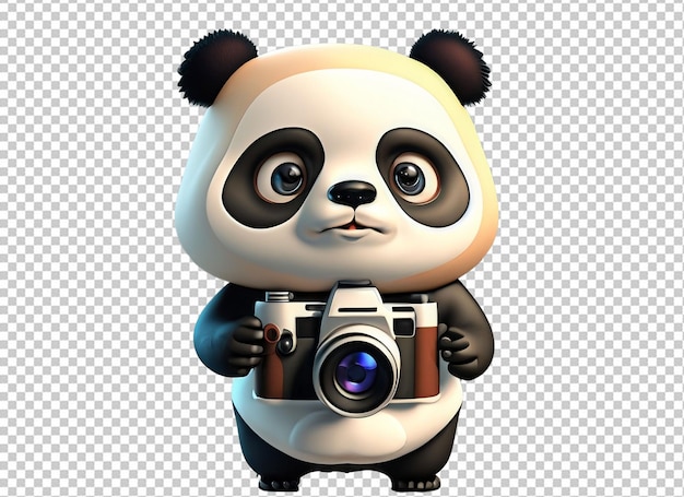 PSD animali 3d che tengono macchina fotografica