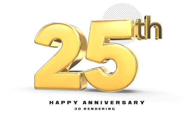 PSD 3d anniversario con stile dorato