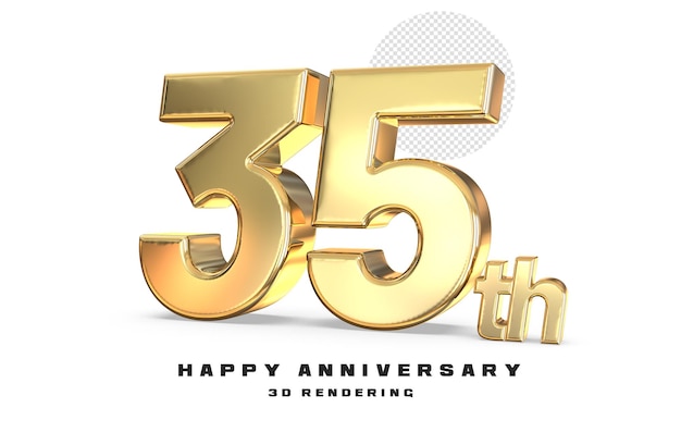 PSD 3d anniversario con stile dorato