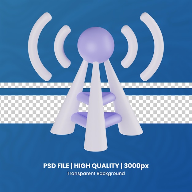 PSD 3d 안테나 고품질 렌더러 투명 배경 라디오 3d 렌더링 아이콘