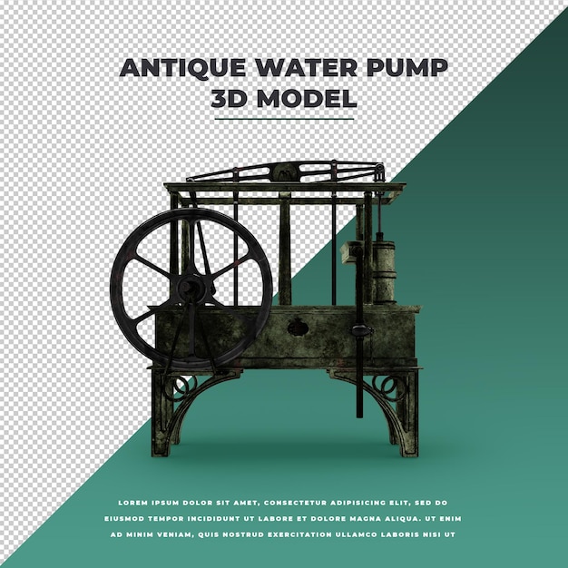 PSD 3d antique water pump model