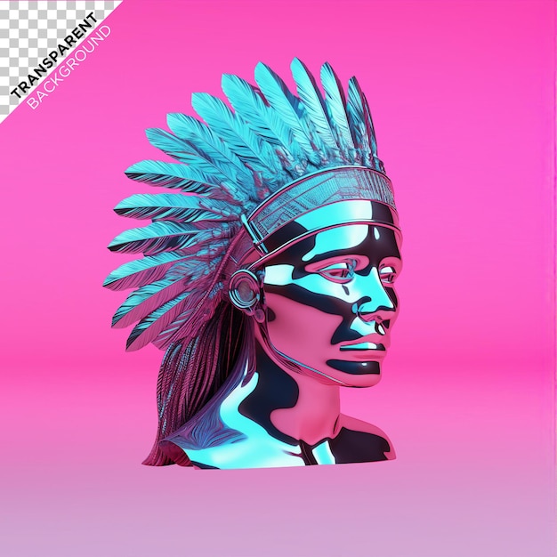 PSD 3d apache holographic illustration