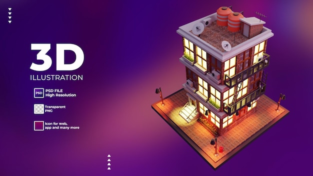 3d apartment icon