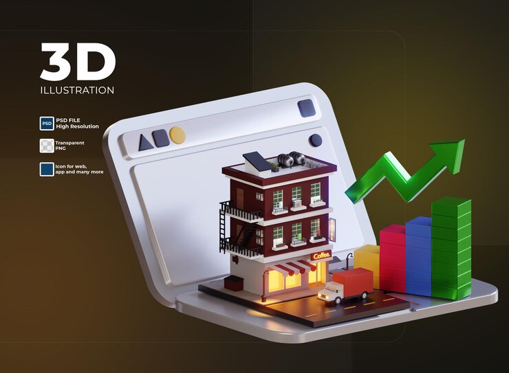 PSD 3d apartment investment and sell growth