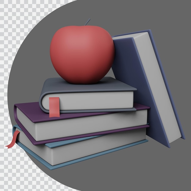 PSD 3d apple sui libri