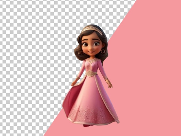 PSD 3d arab girl cartoon character