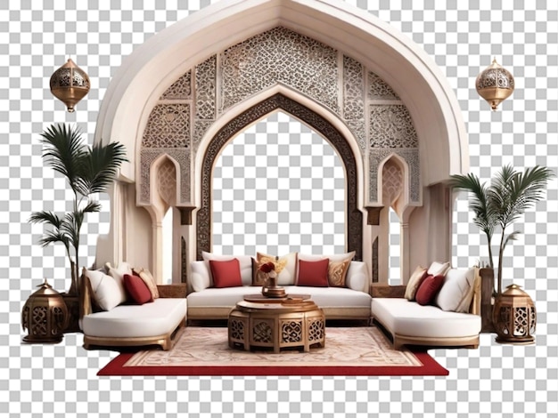 PSD 3d arabskich magi39s realistyczne wnętrze pomieszczenia na białym tle