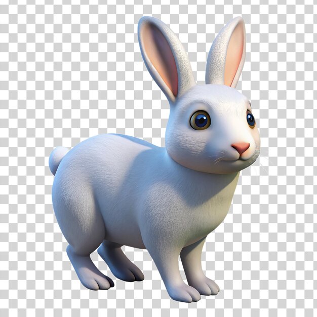 PSD 3d arctic hare isolated on transparent background