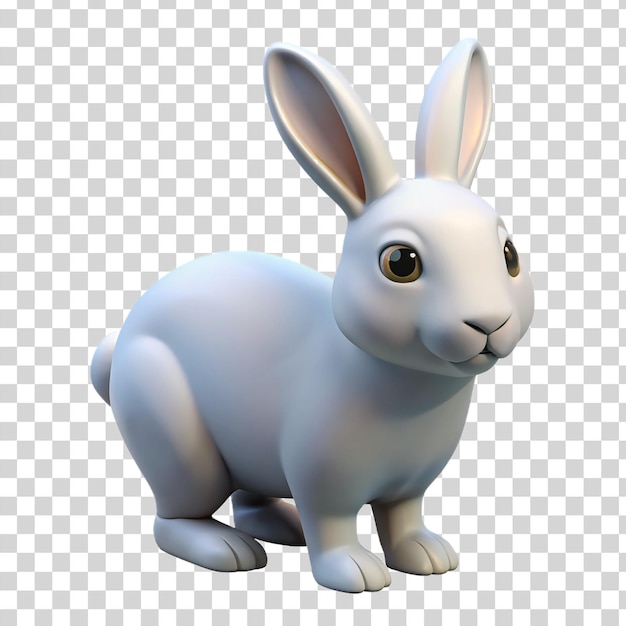 PSD 3d arctic hare isolated on transparent background