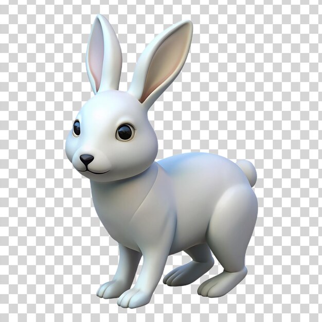 PSD 3d arctic hare isolated on transparent background