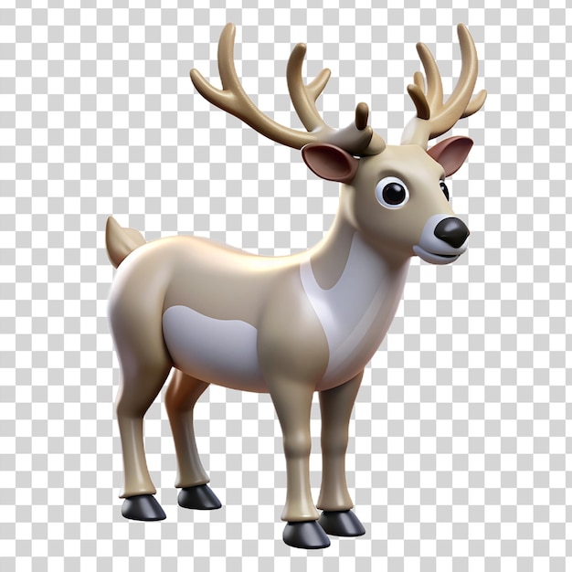 PSD 3d arctic reindeer isolated on transparent background