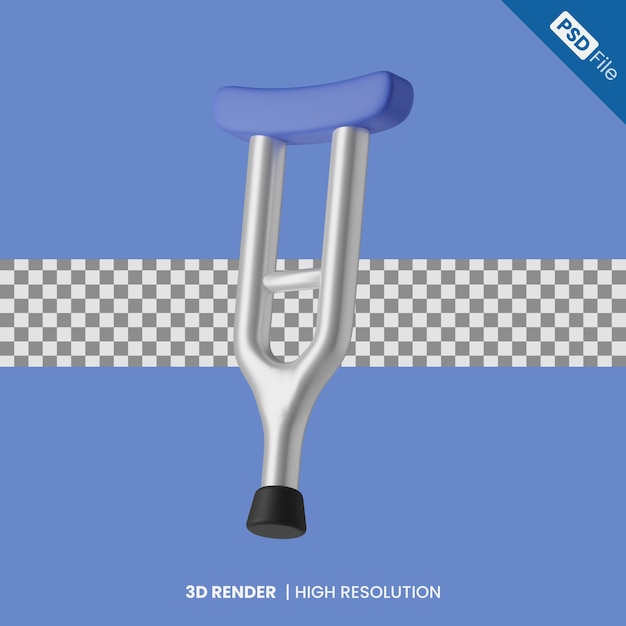 PSD 3d armpit crutches icon illustration