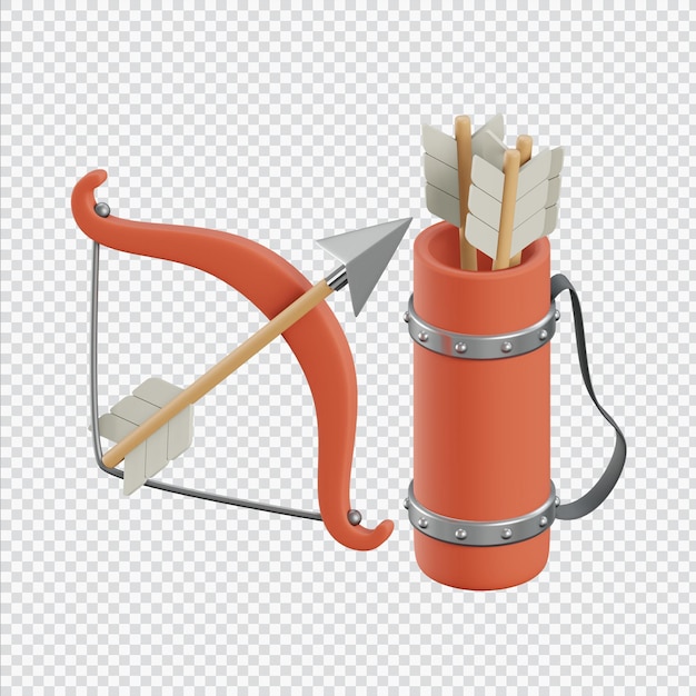 PSD 3d arrow in 3d rendering isolated