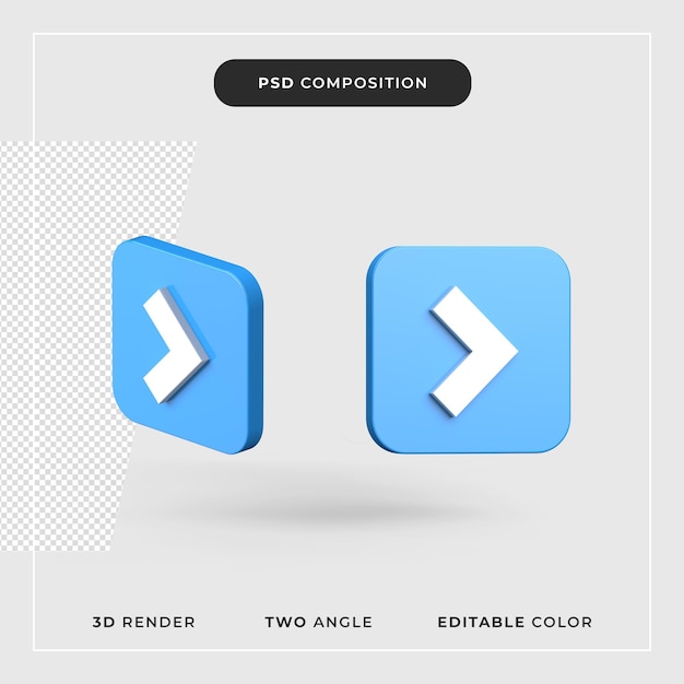 PSD 3d 화살표 글 머리 기호 렌더링