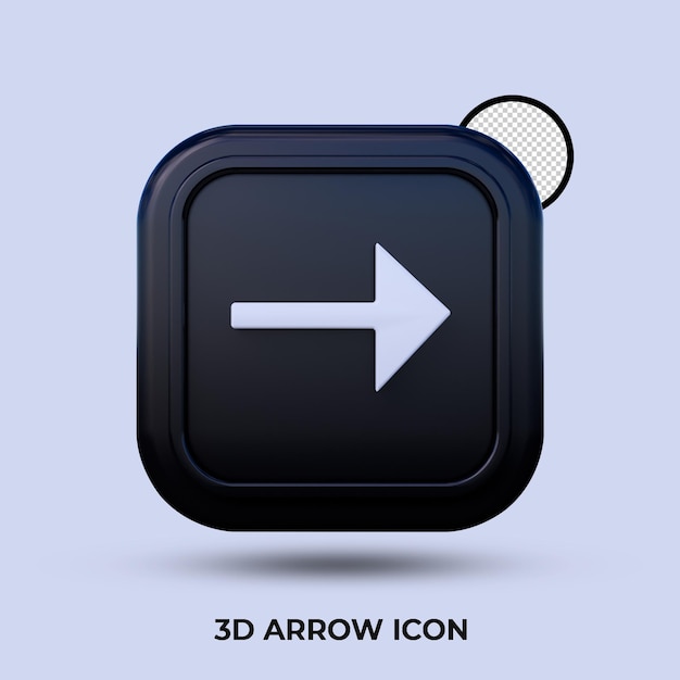 PSD 3d arrow icon isolated