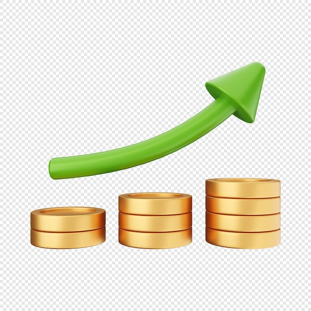 3d arrow increase and decrease icon illustration