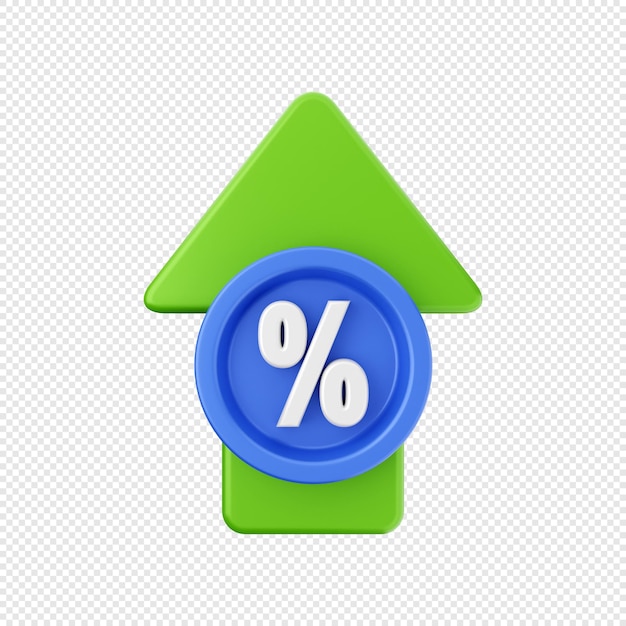 3d arrow increase and decrease icon illustration