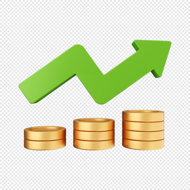 PSD 3d arrow increase and decrease icon illustration