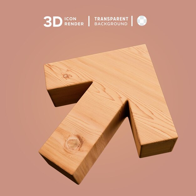 PSD 3d 화살표 - 밝은 갈색 3d 일러스트레이션 렌더링 3d 아이콘 색상 고립