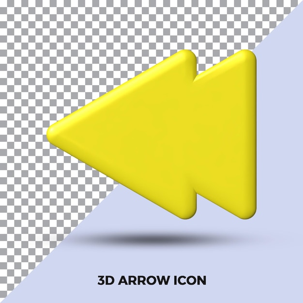 3d arrow previous icon isolated