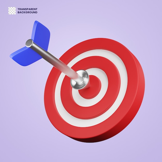 3D Arrow Success Target Bullseye Business Goal Concept Icon Accuracy Competition Achievement Performance Center