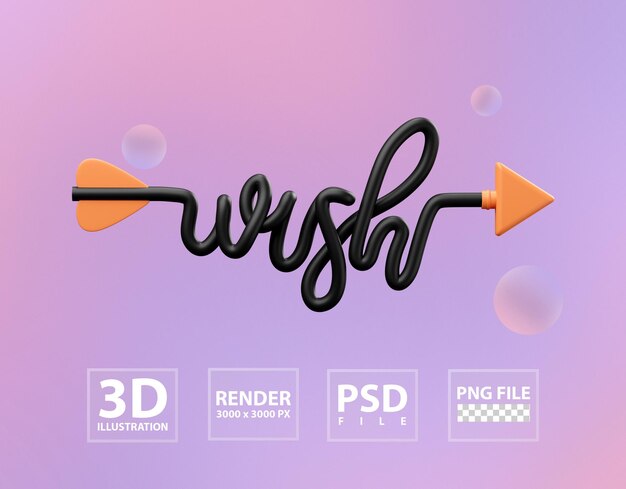 3d arrow word