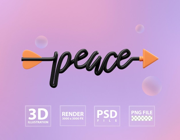 PSD 3d arrow word