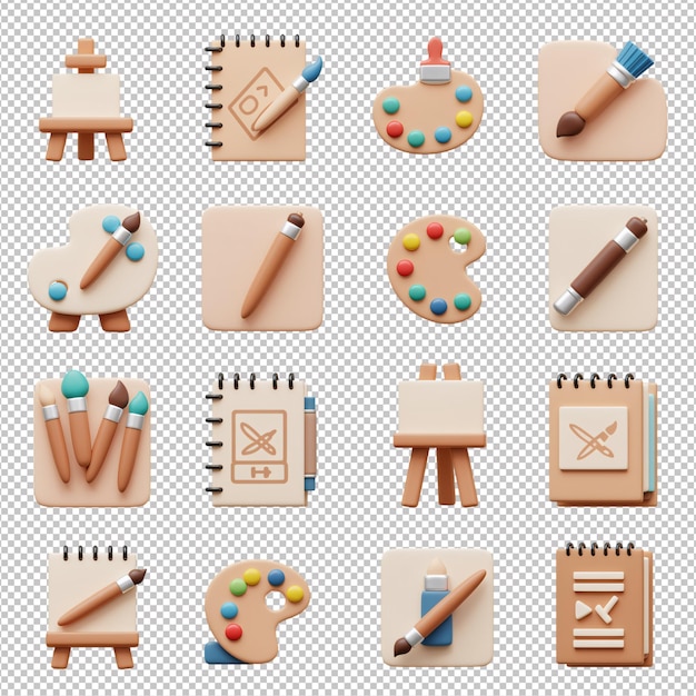3D 미술 용품 아이콘