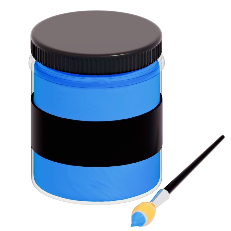 PSD 3d художественные принадлежности для дня учителей clipart gouache paint pot обратно в школу