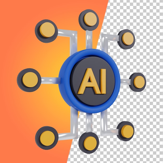 PSD 3d artificial intelligence element icons 3d icons ai