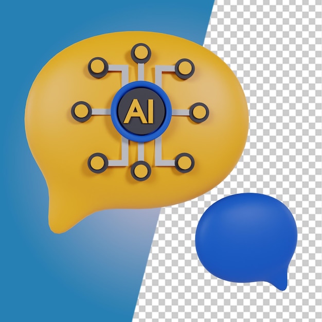 PSD 3d artificial intelligence element icons 3d icons ai