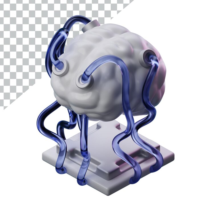 Иллюстрация дизайна иконы 3D искусственного интеллекта
