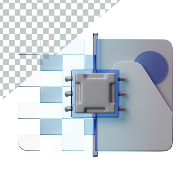 3d artificial intelligence icon design illustration