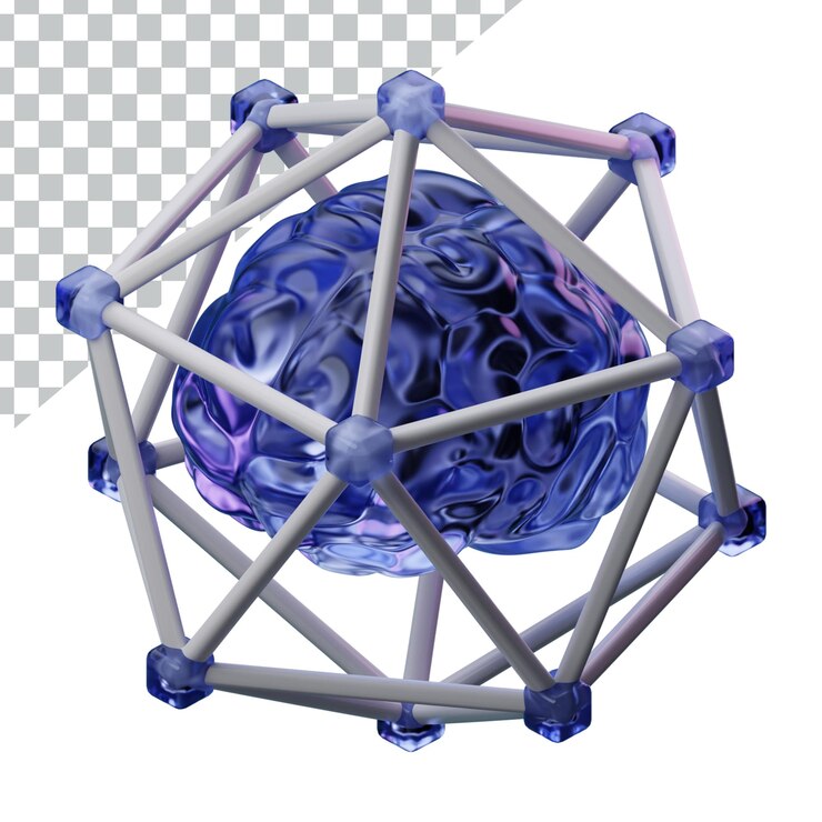 Иллюстрация дизайна иконы 3D искусственного интеллекта