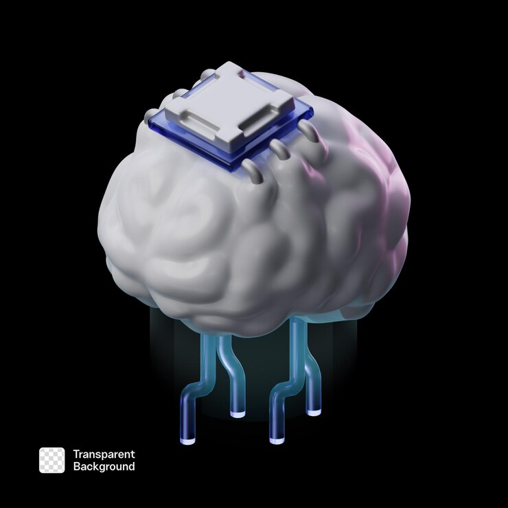 PSD 3d artificial intelligence icon png template
