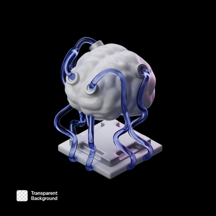 PSD 3d artificial intelligence icon png template