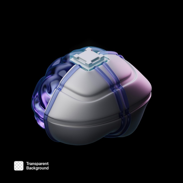 PSD 3d-икона искусственного интеллекта png шаблон