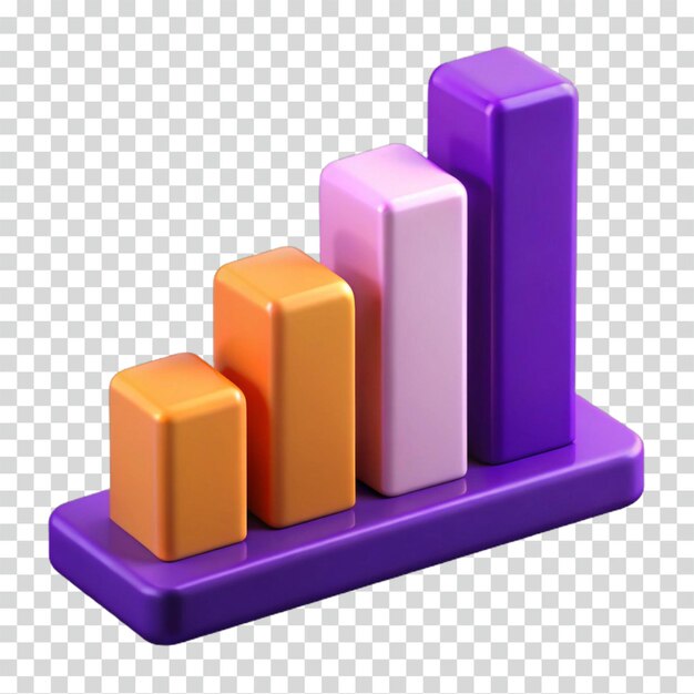 3d ascending bar graph data visualization