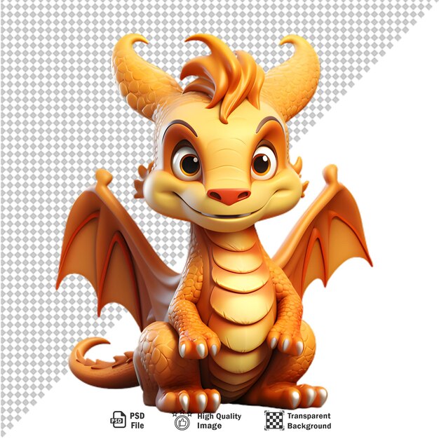 3d asian dragon on transparent background